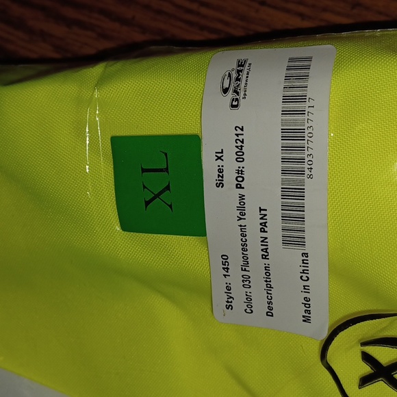 XL Flourescent Rain Pant - Picture 5 of 5